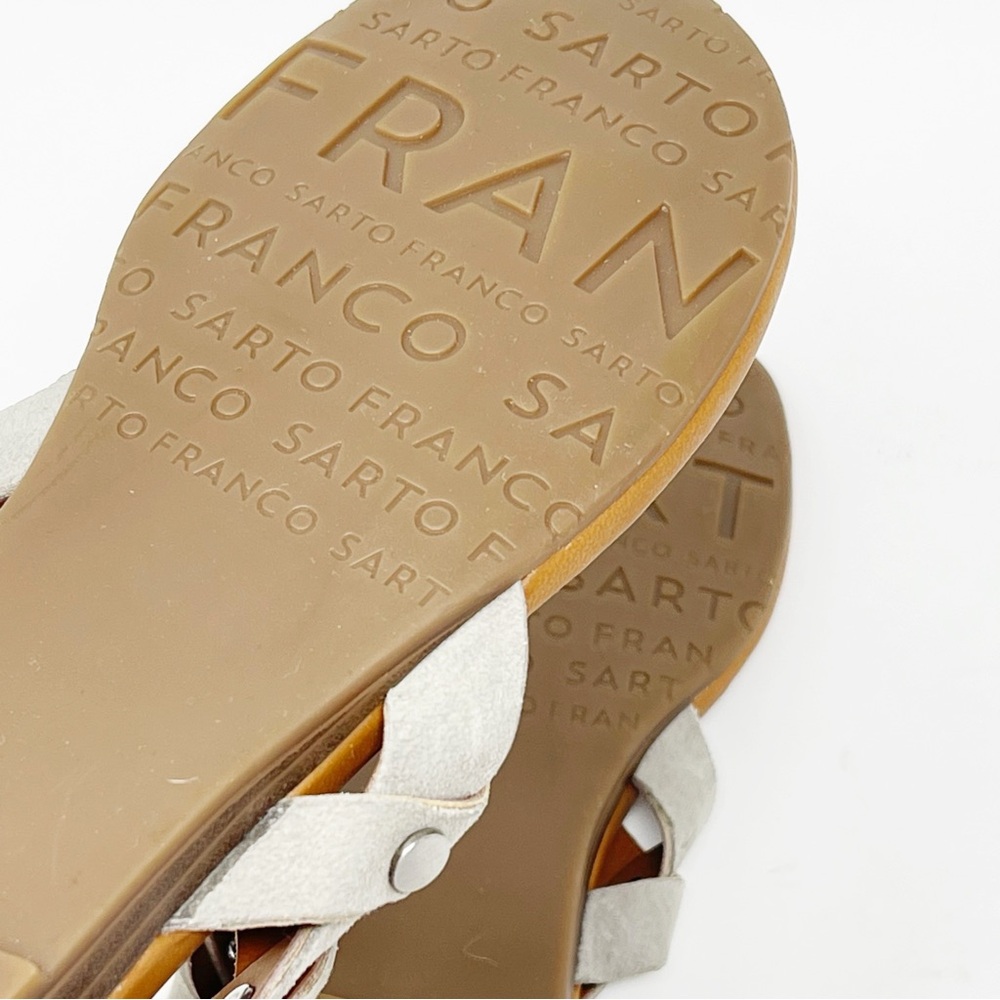 NWOT Franco Sarto Leather A-Gretchen Sandal Vapor Grey Suede Strappy Size 6.5 - Picture 12 of 13